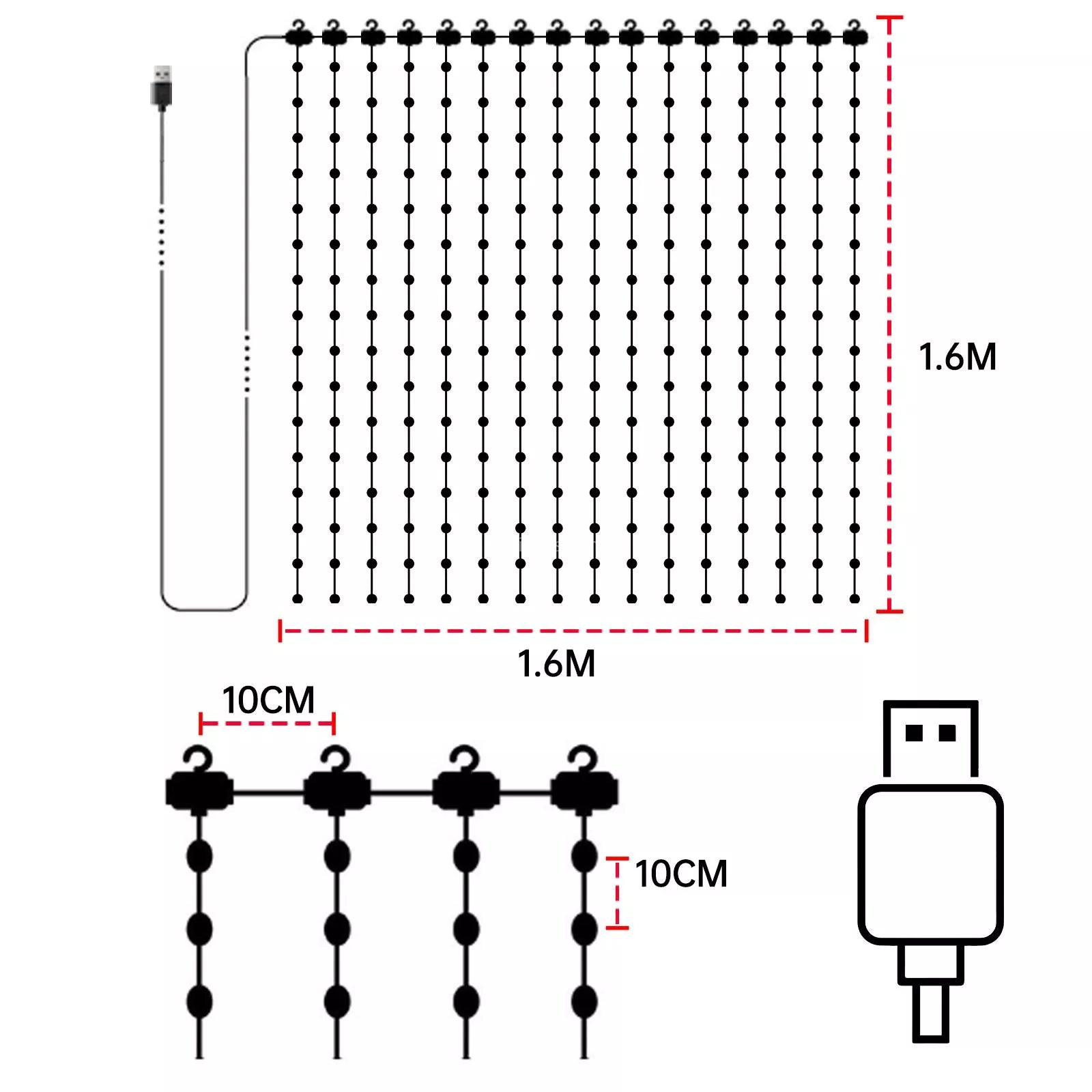 IP65 Smart APP LED Decorative Curtain Light-DIY Text/Animation