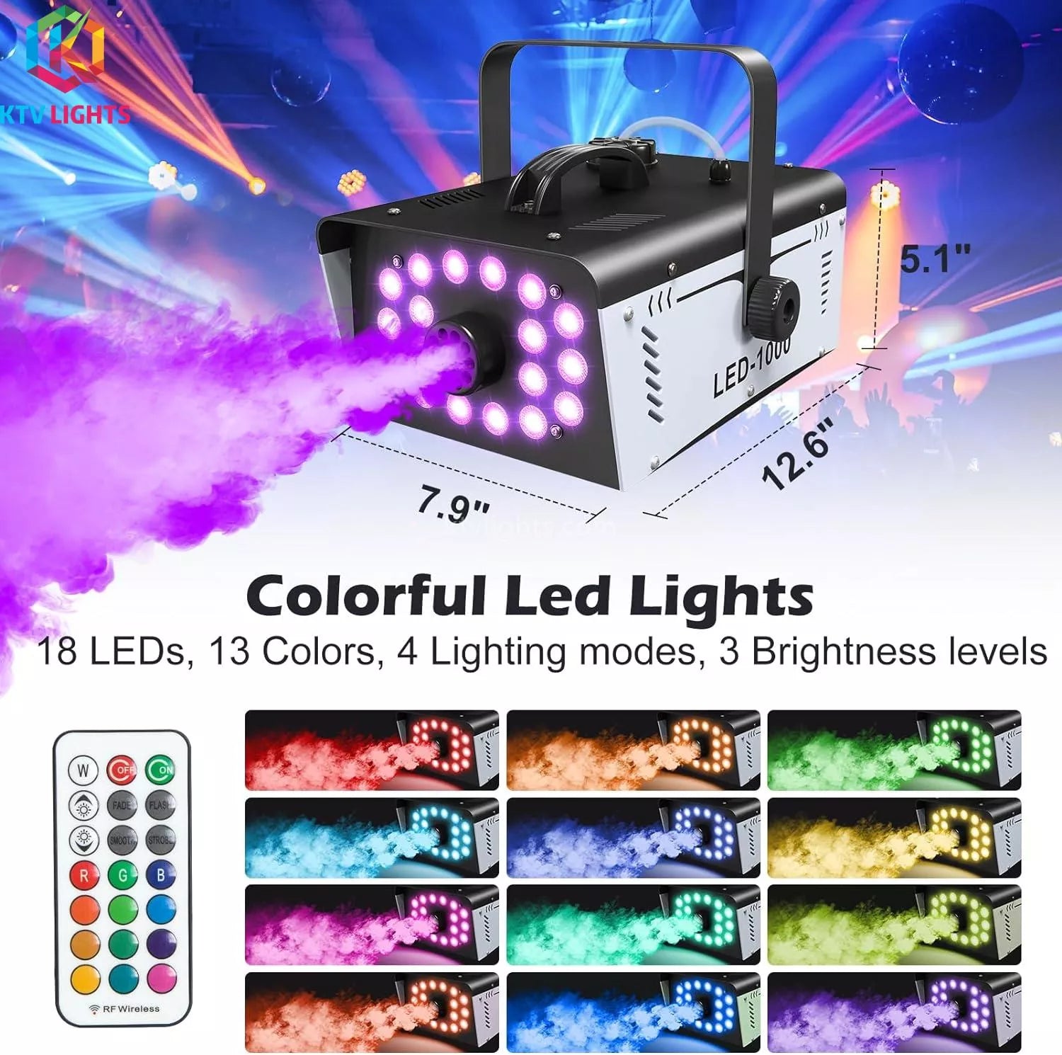 1000W 18 LED Lights Smoke Machine-D11