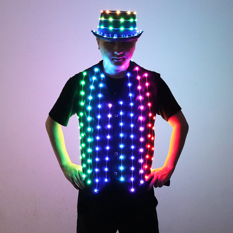 Full color LED vest hat