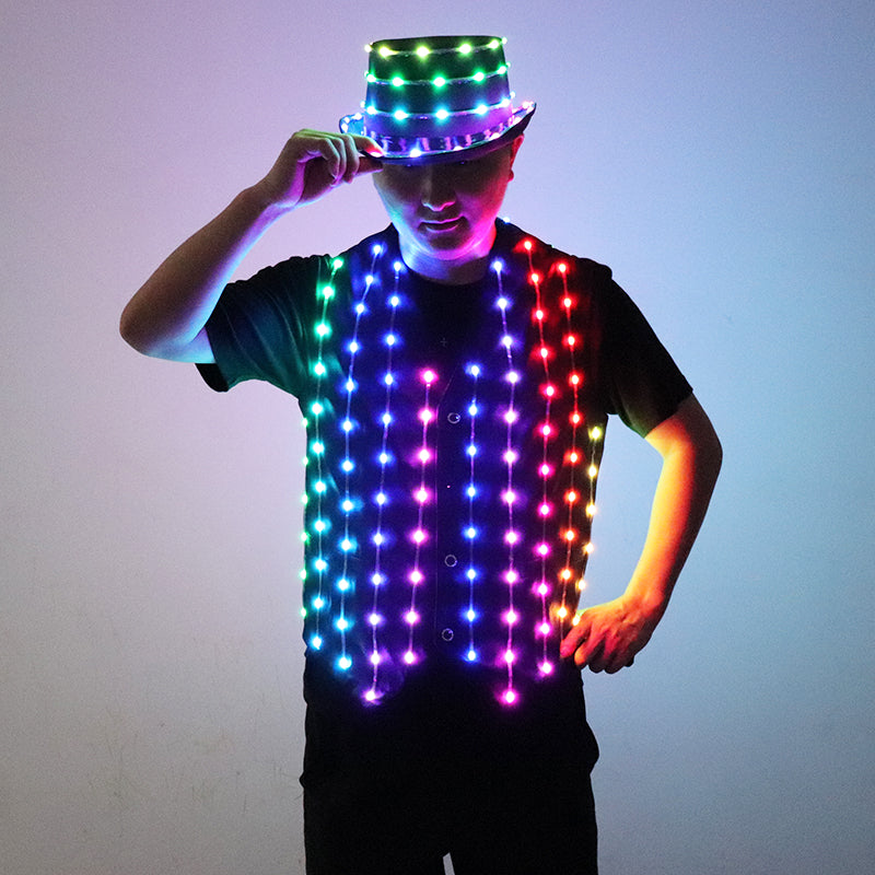 Full color LED vest hat