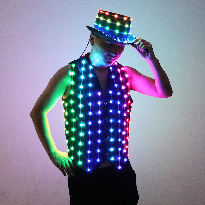 Full color LED vest hat