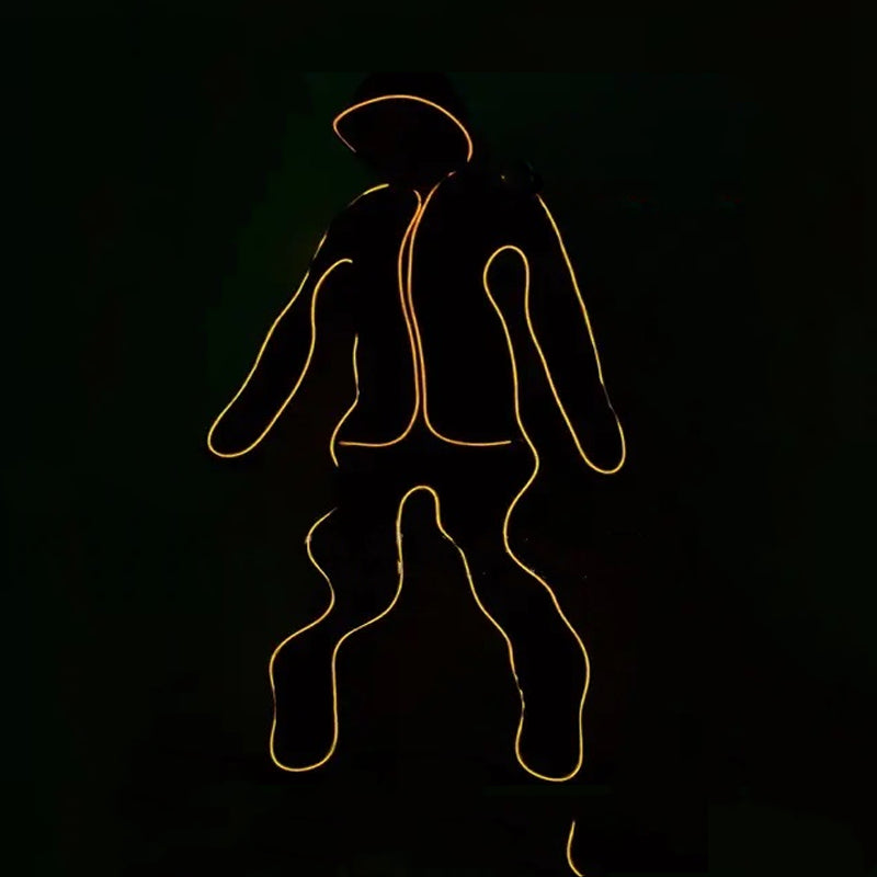 Led Stickman Costume EL Wire Hip Hop Dance Suit